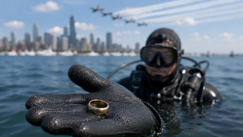 Venčani prsten završio na dnu Lake Michigan-a: Ronilac ga pronašao posle skoro 24 sata
