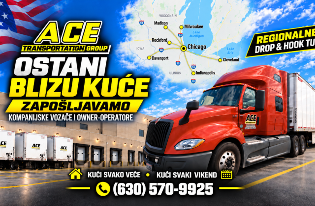 ACE Transportation Group zaposljava kompanijske vozace i owner-operatore za regionalne Drop & Hook ture