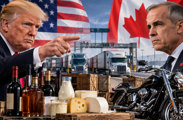 Trump zaoštrio trgovinski rat sa Kanadom: Zabranjuje uvoz alkohola, mlečnih proizvoda i motocikala