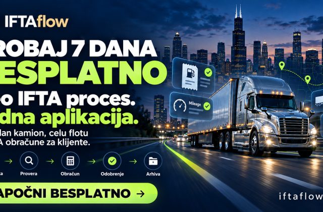 IFTAflow — aplikacija za IFTA obračune | Probaj 7 dana besplatno
