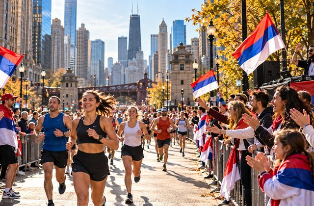 Srbi prave spektakl na Čikaškom maratonu: Evo gde će se vijoriti srpske zastave i navijati za naše trkače