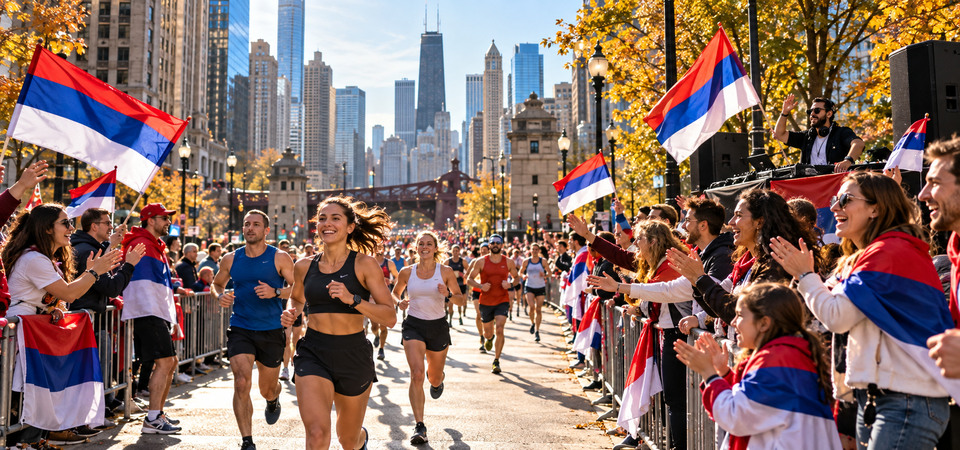 Srpska navijacka stanica // Chicago Marathon