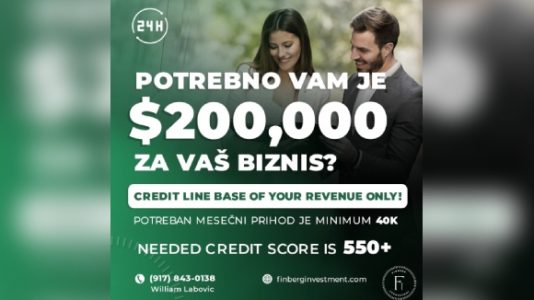 POTREBNO VAM JE $200,000 ZA VAS BIZNIS?