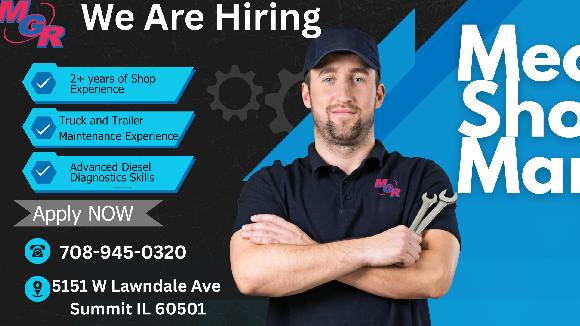 WE ARE HIRING – MECHANIC SHOP MANAGER