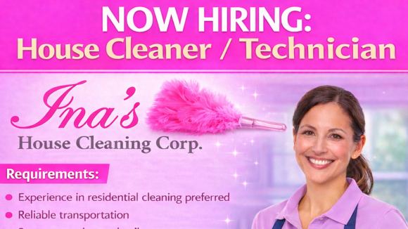 WE ARE HIRING: RESIDENTIAL CLEANERS